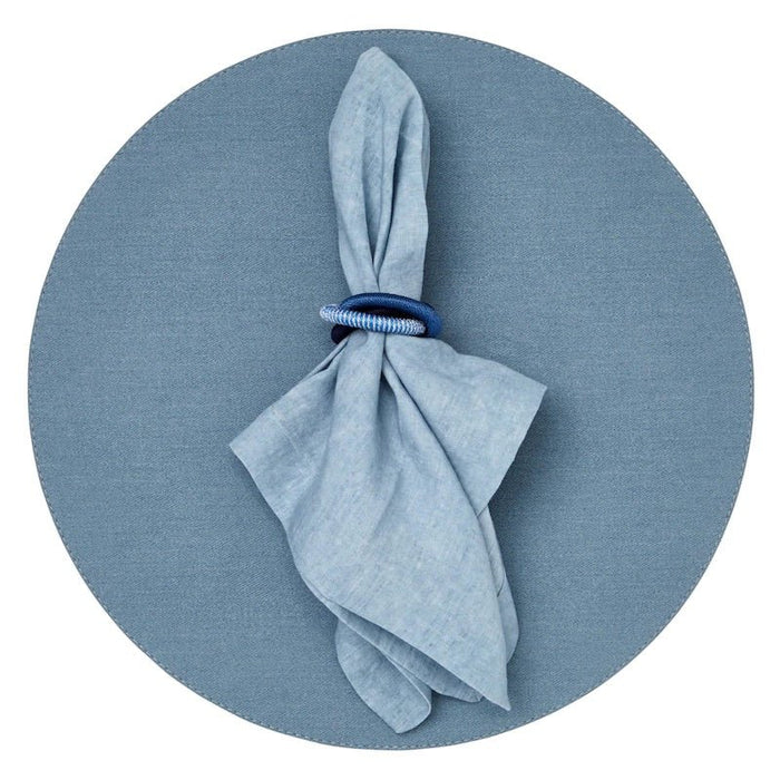 Styled - Chic Denim Blue & Grey Reversible Round Placemats by Mode Living