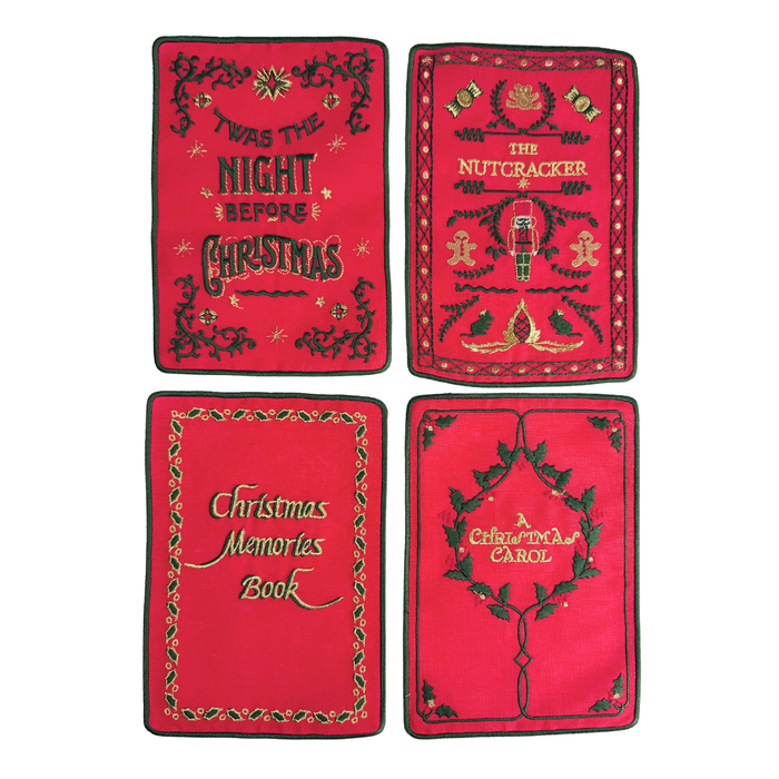 Christmas Classic Books Cocktail Napkins, set of 4