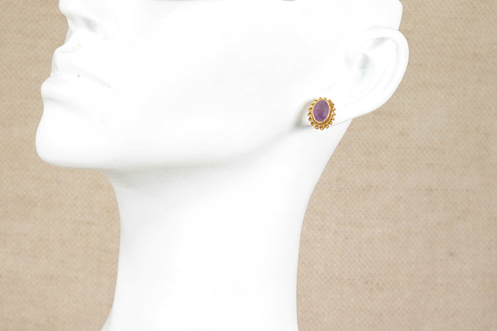 Classic 9ct Gold & Amethyst Stud Earrings