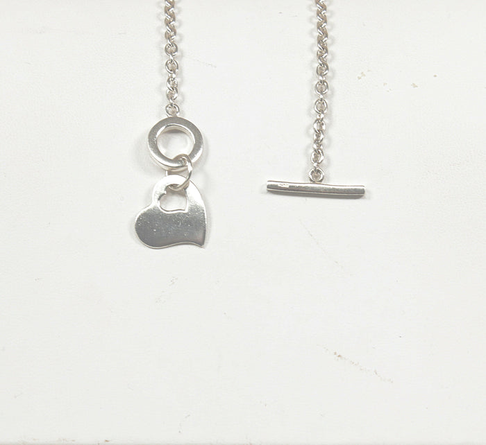 Classic Kit Heath Sterling Silver Belcher Chain & Heart Necklace