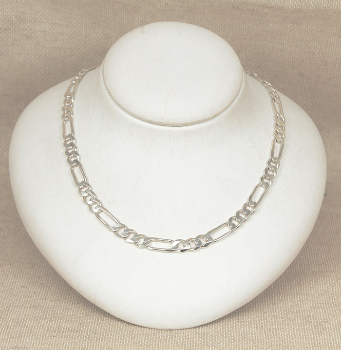 Classic Silver Italian Figaro Necklace Chain
