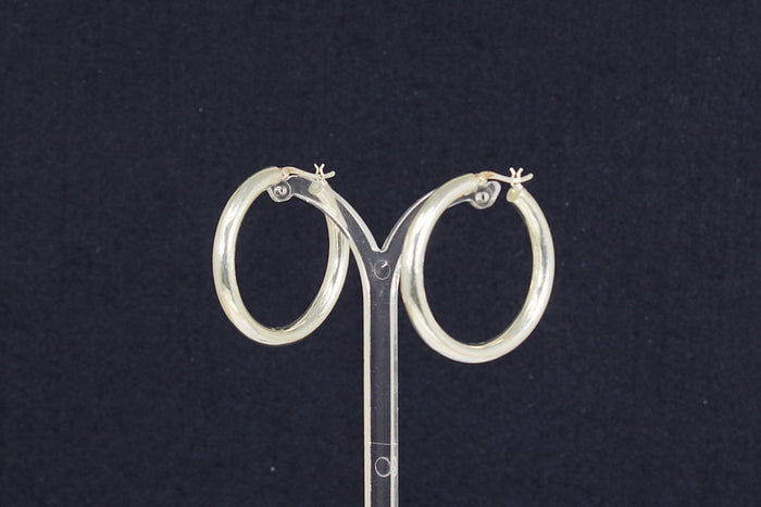 Classic Sterling Silver Large Hoop Earrings