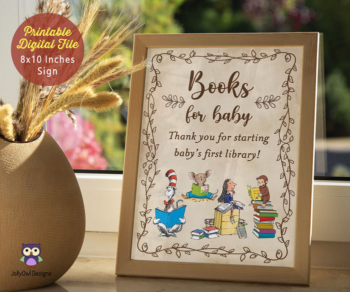 Classic Storybook Themed Baby Shower or Birthday Party - Books for Baby Sign