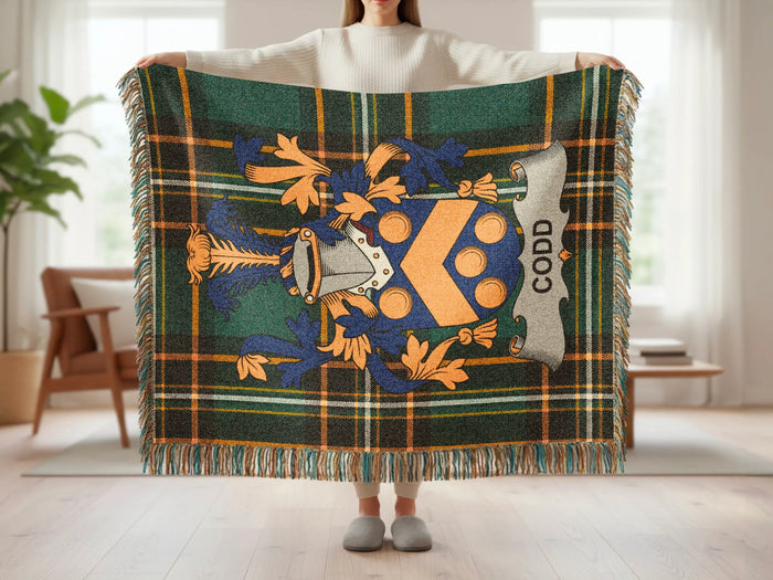 Feature panel for the Codd cotton woven blanket with fringe.