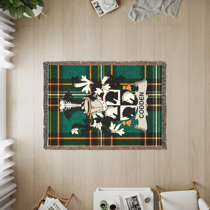 Codden Irish National Tartan woven blanket available in 52 × 37, 60 × 50, and 80 × 60 inch sizes