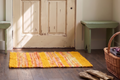 Colorful Boho Farmhouse Kitchen Rug | Twined Rag Recycled Rug | Eco Friendly Scrap Fabric Rag Rug | Washable Cottagecore Area Rug