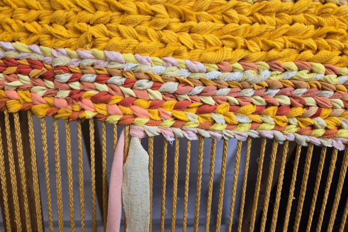 Colorful Boho Farmhouse Kitchen Rug | Twined Rag Recycled Rug | Eco Friendly Scrap Fabric Rag Rug | Washable Cottagecore Area Rug