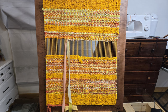 Colorful Boho Farmhouse Kitchen Rug | Twined Rag Recycled Rug | Eco Friendly Scrap Fabric Rag Rug | Washable Cottagecore Area Rug