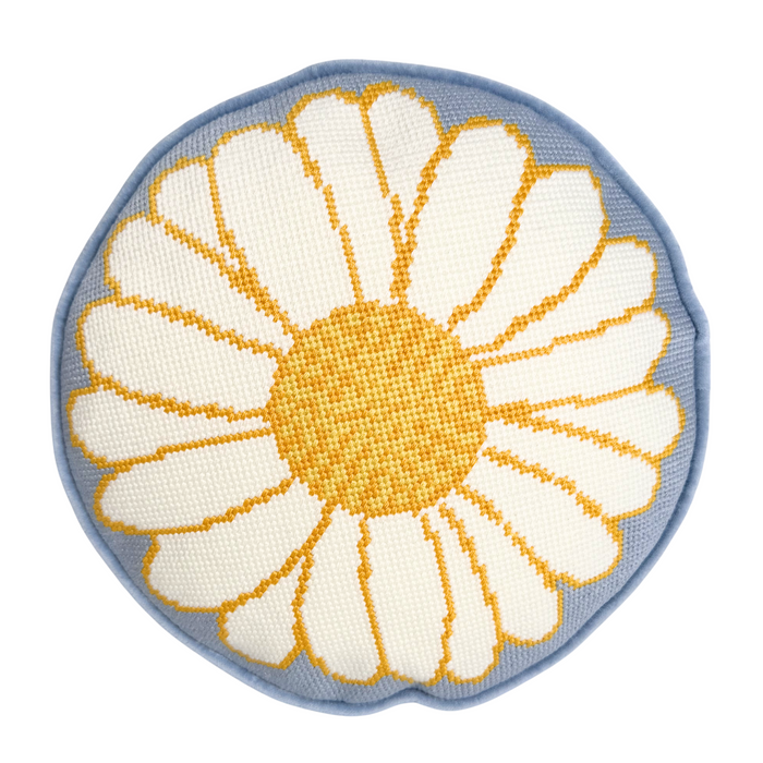Daisy Needlepoint Pillow