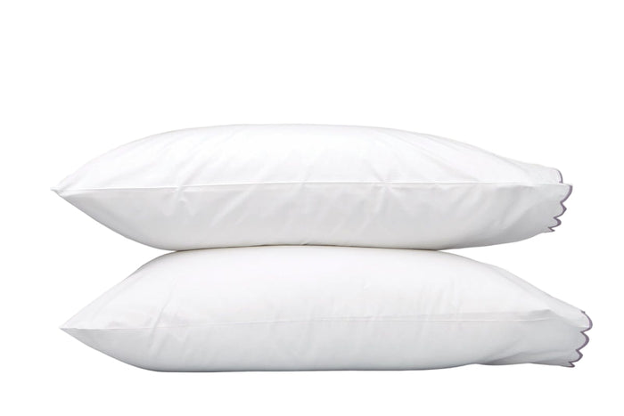 Matouk Pillowcases - Deep Lilac Dakota Percale Bedding at Fig Linens and Home