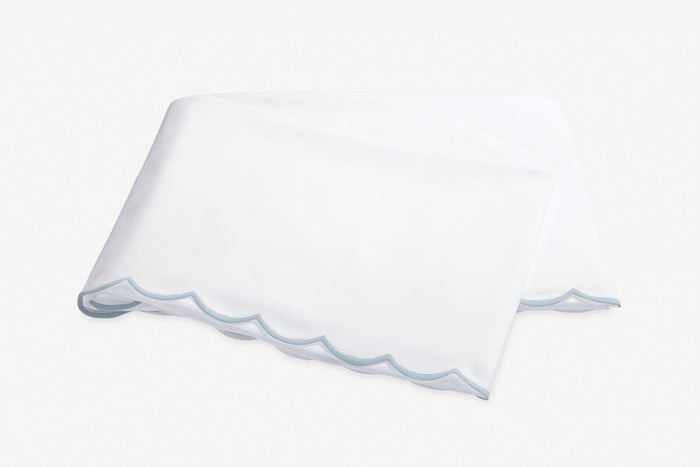 Matouk Flat Sheet - Light Blue Dakota Percale Bedding at Fig Linens and Home
