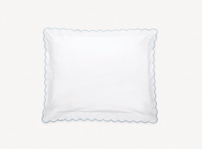Matouk Pillow Sham - Light Blue Dakota Percale Bedding at Fig Linens and Home