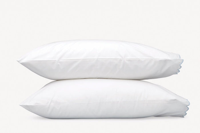Matouk Pillowcases - Light Blue Dakota Percale Bedding at Fig Linens and Home