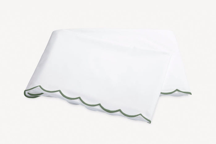 Matouk Flat Sheet - Palm Green Dakota Percale Bedding at Fig Linens and Home
