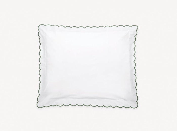 Matouk Pillow Sham - Palm Green Dakota Percale Bedding at Fig Linens and Home