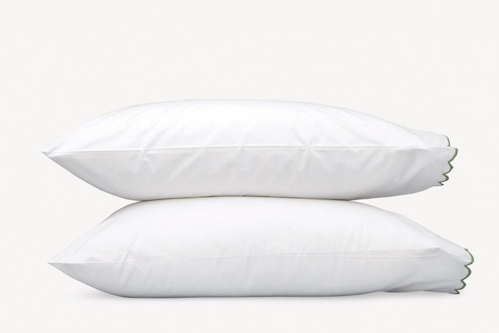 Matouk Pillowcases - Palm Green Dakota Percale Bedding at Fig Linens and Home