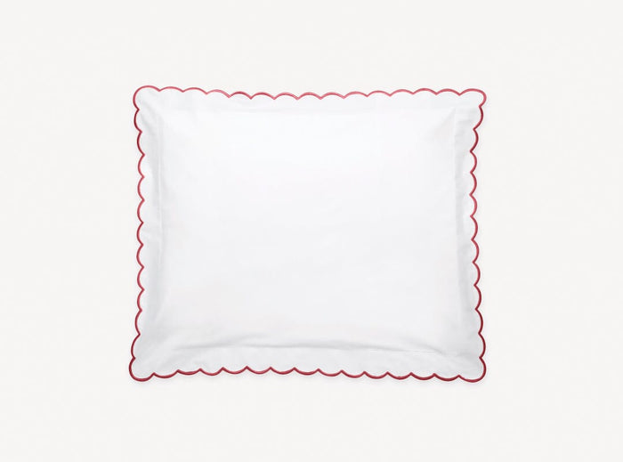 Matouk Pillow Sham - Red Dakota Percale Bedding at Fig Linens and Home