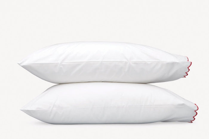 Matouk Pillowcases - Red Dakota Percale Bedding at Fig Linens and Home