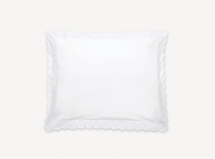 Matouk Pillow Sham - White Embroidery Dakota Percale Bedding at Fig Linens and Home