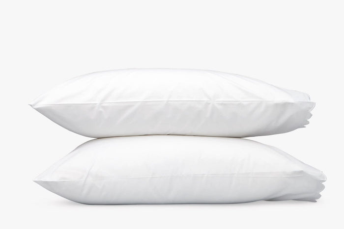 Matouk Pillowcases - White Embroidery Dakota Percale Bedding at Fig Linens and Home