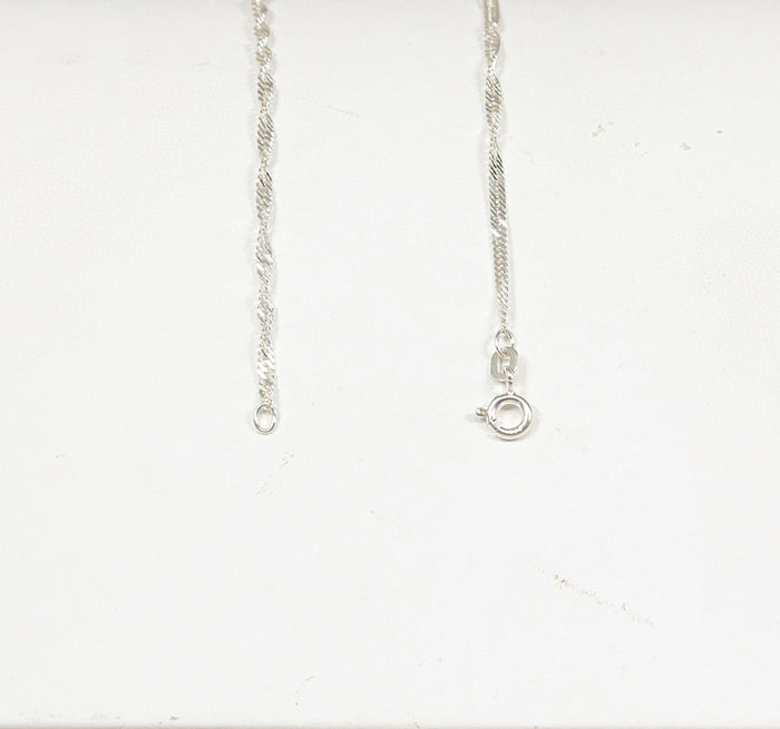 Dazzling Sterling Silver & Midnight Blue Sapphire Pendant & Silver Chain