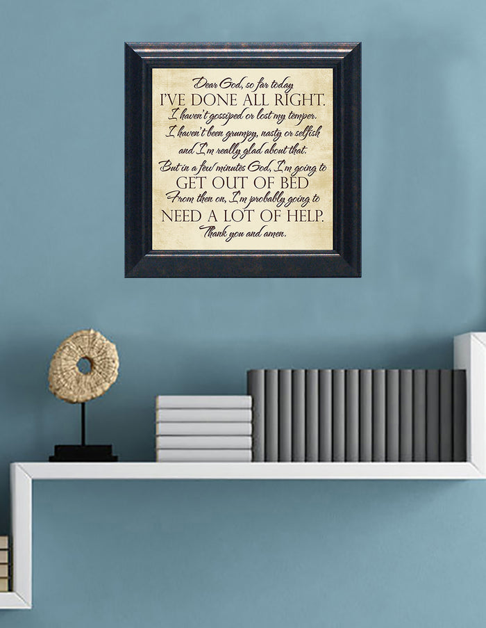Dear God: Framed with Glass