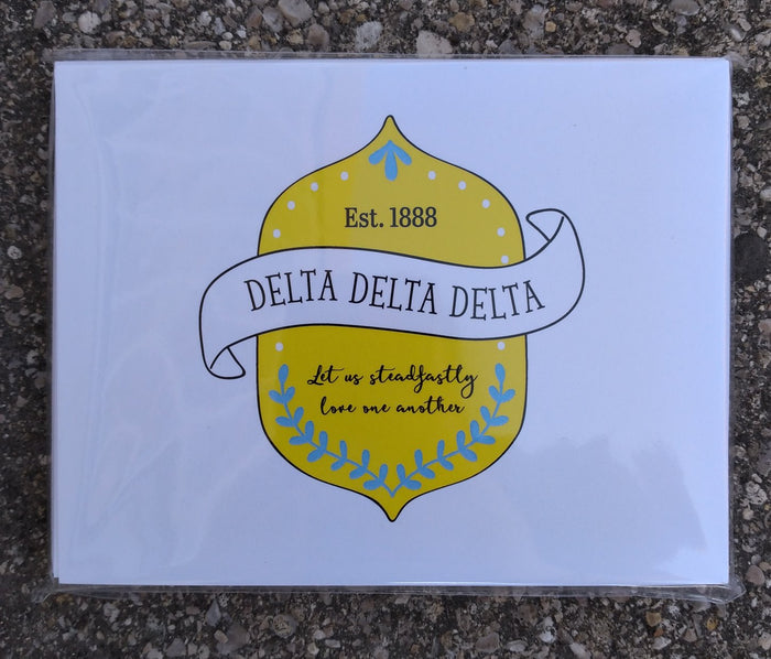 Delta Delta Delta Crest Notecards 10 count