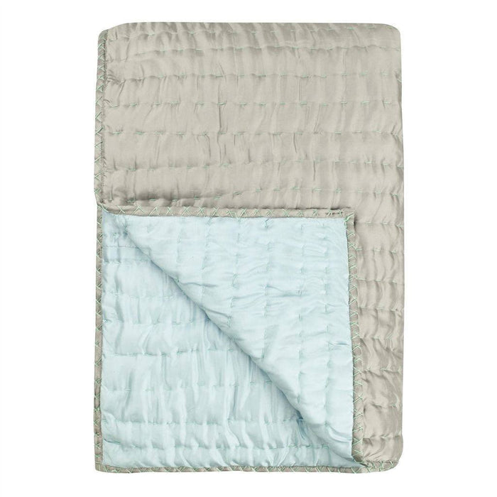 Designers Guild Designers Guild Chenevard Pebble & Duck Egg Quilt & Shams - Euro Sham 26x26 Pebble & Duck Egg at FIG LINENS AND HOME - 5