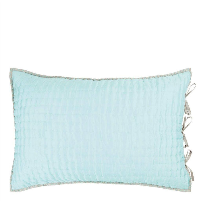Designers Guild Designers Guild Chenevard Pebble & Duck Egg Quilt & Shams - Euro Sham 26x26 Pebble & Duck Egg at FIG LINENS AND HOME - 8
