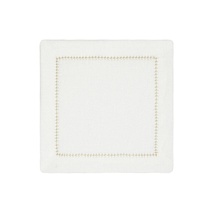 Beige and White Dolce Cocktail Napkins by Mode Living | Fig Linens