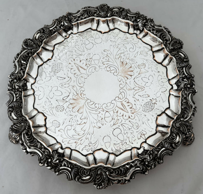 Early Victorian Silver Plate on Copper Salver, circa 1850.