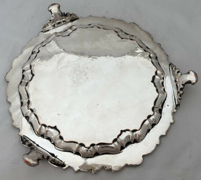 Early Victorian Silver Plate on Copper Salver, circa 1850.
