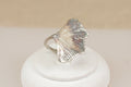 Elegant Art Nouveau Style Sterling Silver Leaf Ring