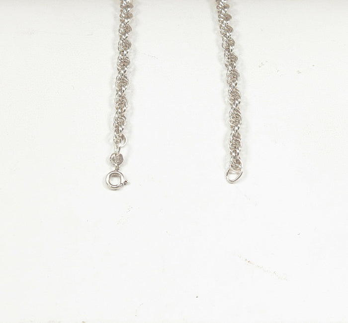 Elegant Silver ‘Prince of Wales’ Rope Chain Necklace – 16” Birmingham Hallmarked