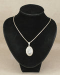 Elegant Sterling Silver Oval Locket & 16½-Inch Silver Rope Chain