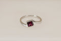 Elegant Sterling Silver Rhodolite Garnet Twist Ring