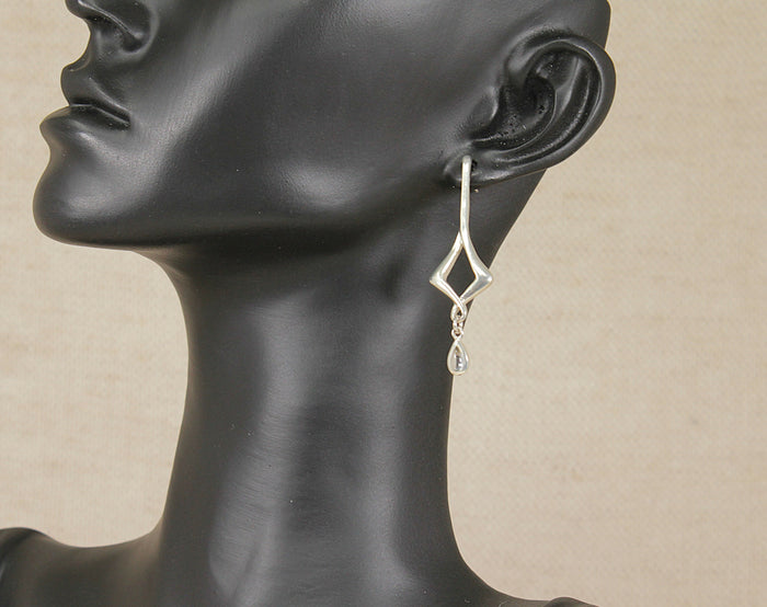 Elegant Sterling Silver & Topaz Drop Earrings by Kit Heath