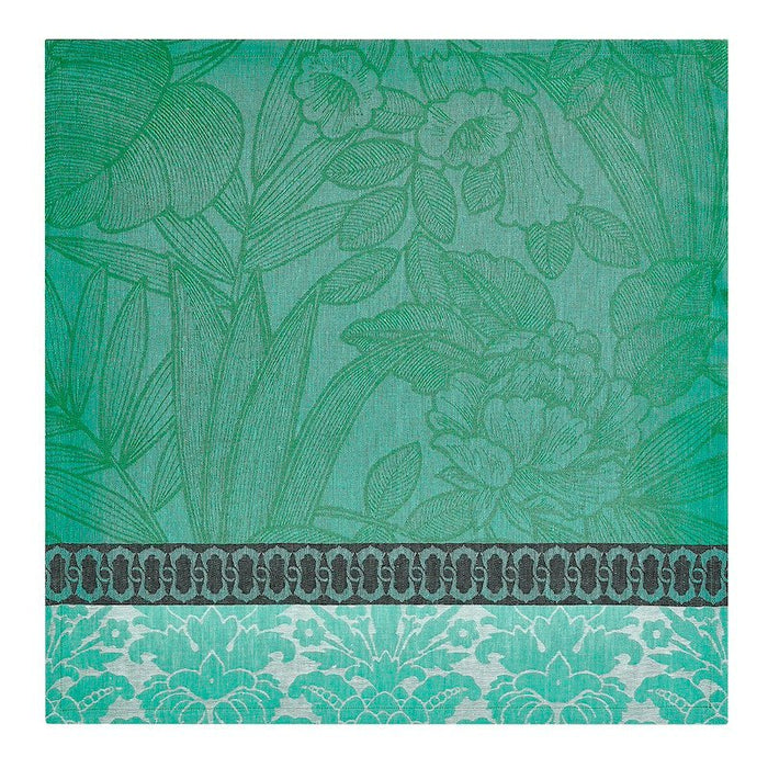 escapade tropicale green napkin by le jacquard français