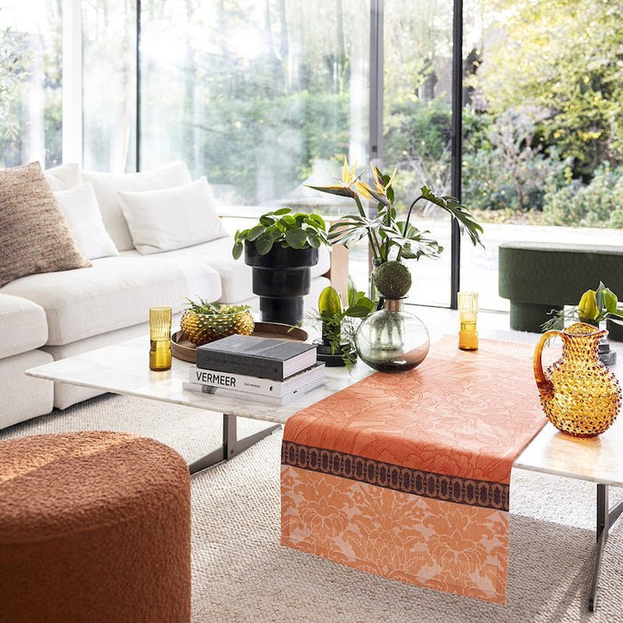 escapade tropicale orange table runner by le jacquard français