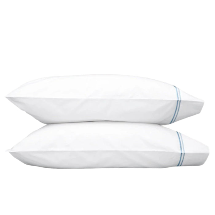 Essex Pillowcases - Matouk Essex Light Blue Bedding - Fig Linens and Home