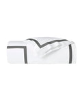 Duvet Cover - Sferra Estate Bedding in White and Charcoal at Fig Linens and Home