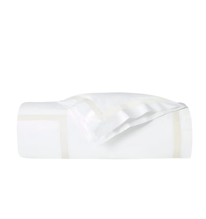 Duvet Cover - Sferra Estate Bedding in White and Ivory at Fig Linens and Home