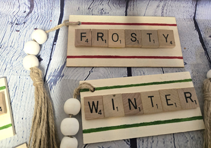 Farmhouse Christmas Ornaments, Rustic Holiday Ornaments, Wood Bead Christmas Decor, Christmas Tree Ornaments
