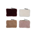 Faux Fur Fabric Zip Pouch with Interior Lining - The Preppy Bunny
