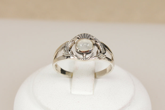 Finely Made Scottish Design Sterling Silver & Moonstone Ring