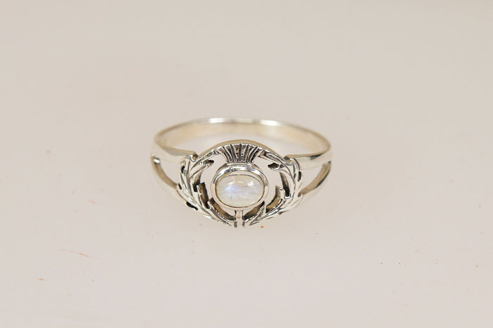 Finely Made Scottish Design Sterling Silver & Moonstone Ring