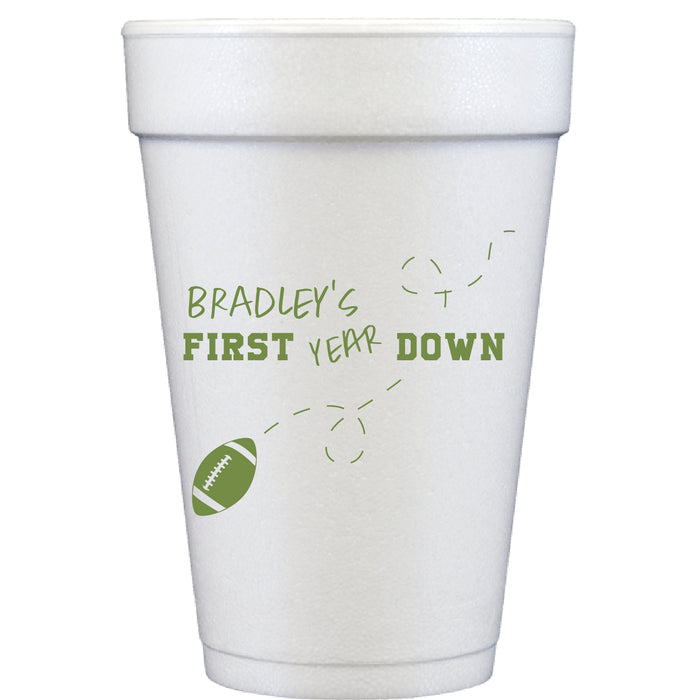 first year down | styrofoam cups