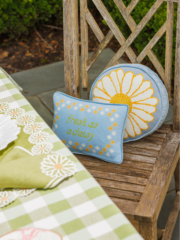 Fresh as a Daisy Needlepoint Pillow