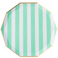 Fresh Mint Cabana Stripe Plates (Set of 8) - The Preppy Bunny