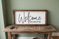 Funny Welcome Sign For Entryway | Welcome Please Leave By 9:00 | Sarcastic Front Porch Decor | Introvert Gift Idea